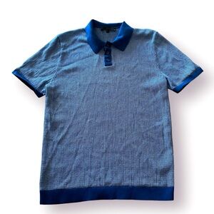 Drykorn TRITON all cotton sheer knit polo shirt sz large riviera